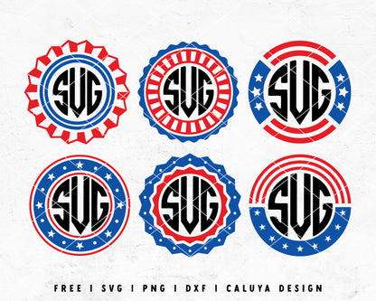 FREE Monogram SVG | America SVG Cut File for Cricut, Cameo Silhouette | Free SVG Cut File