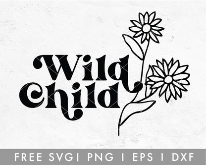FREE wild Child with Wild Flower SVG