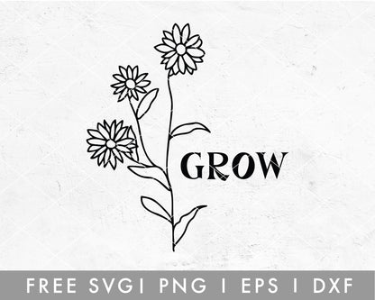 FREE Grow Daisy Boho SVG Cut File For Cricut, Cameo Silhouette
