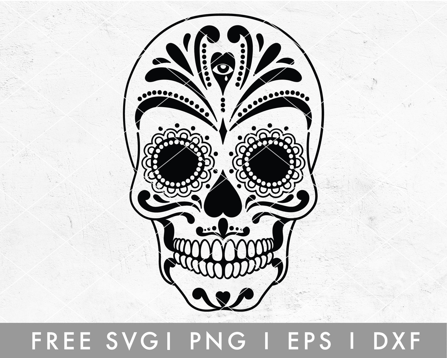 FREE Evil Eye Sugar Skull SVG