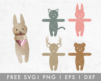 Hugging Animals SVG Cut File for Cricut, Cameo Silhouette | Free SVG Valentine's Day
