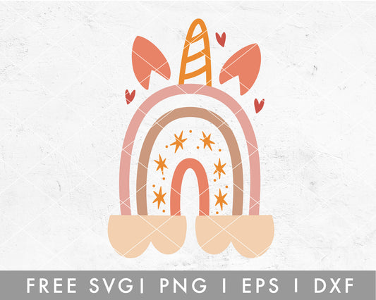 FREE Unicorn Boho Rainbow SVG File for Cricut, Cameo Silhouette | Free SVG Cut File