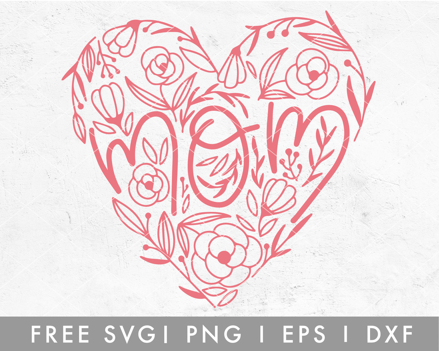 FREE Mom Floral Heart SVG
