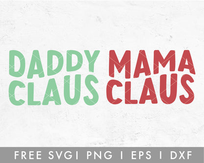 FREE Mama Daddy Claus SVG