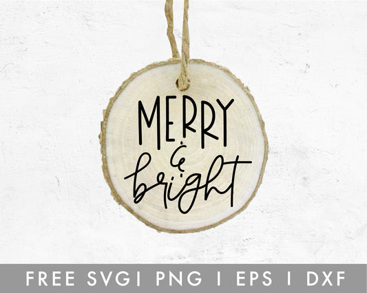 FREE Merry and Bright Ornament SVG