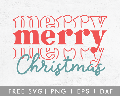 FREE Merry Christmas Retro Style SVG