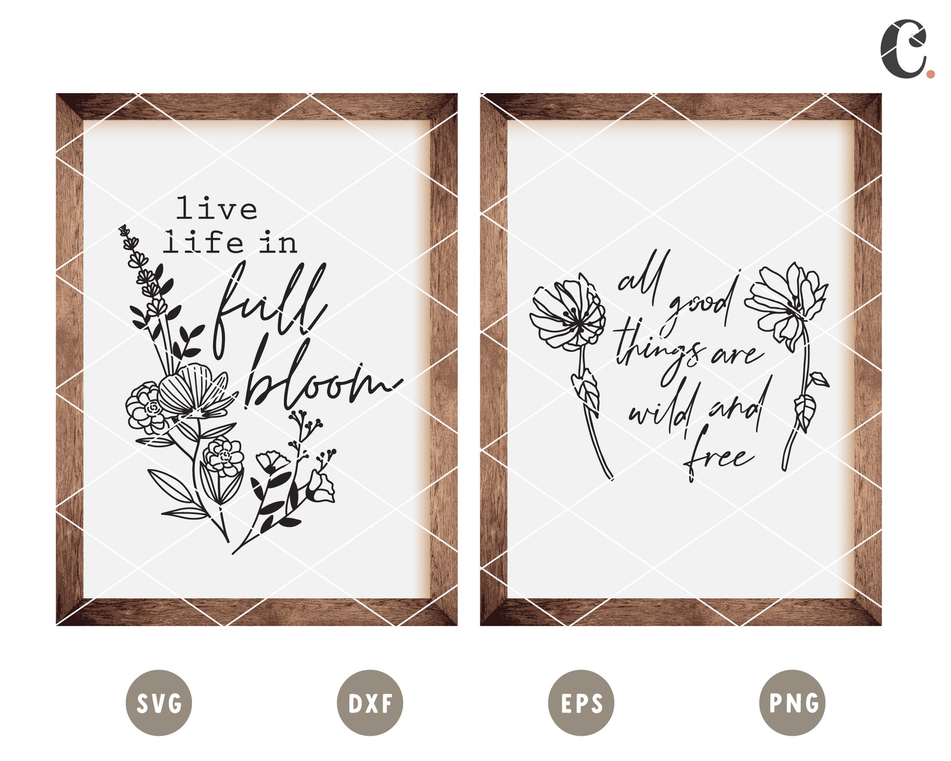 Wildflower Quote SVG Bundle | Cut File for Cricut, Cameo Silhouette | Inspirational Quote SVG