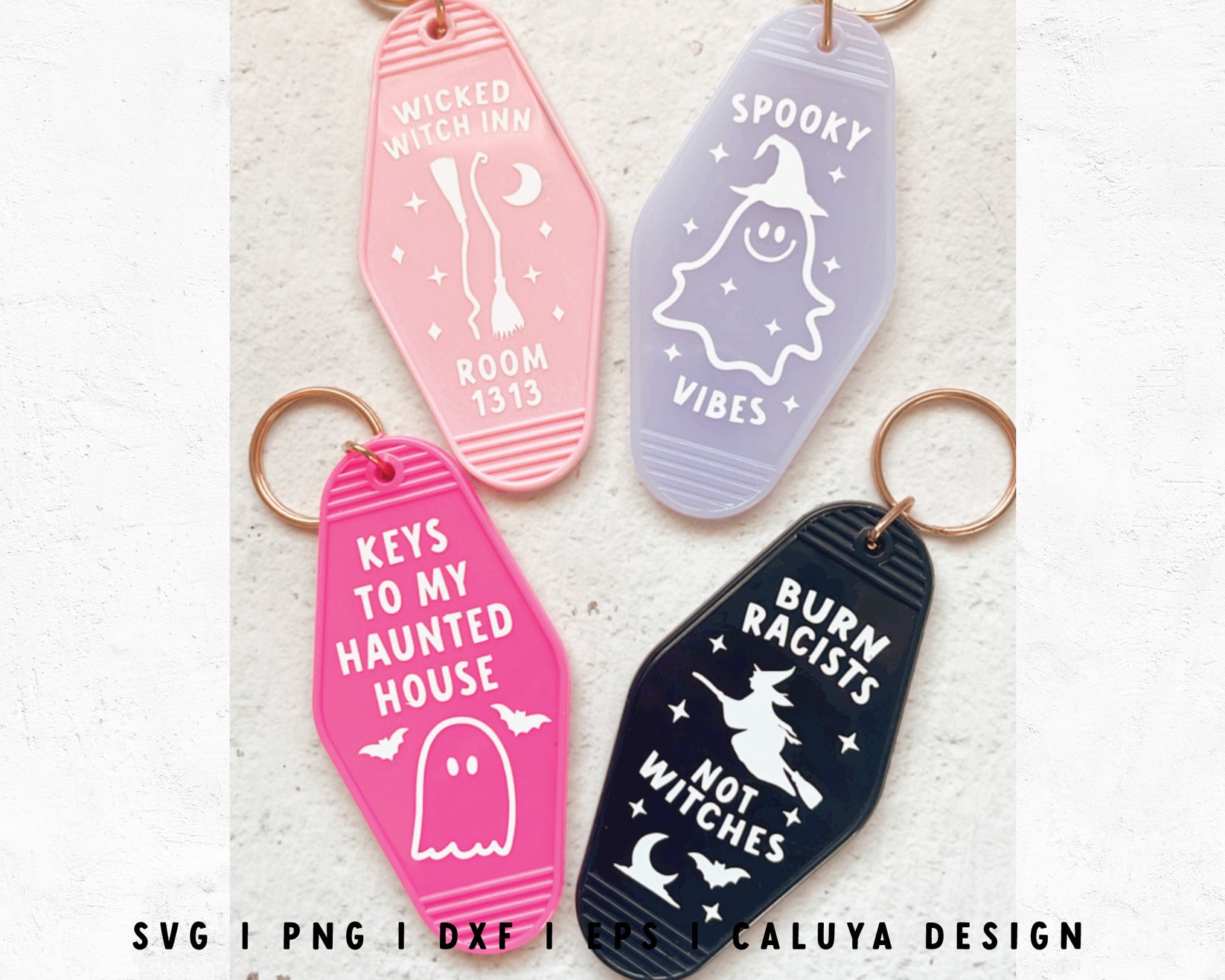 FREE Halloween Motel Keychain SVG Witches Motel Keychain Template SV