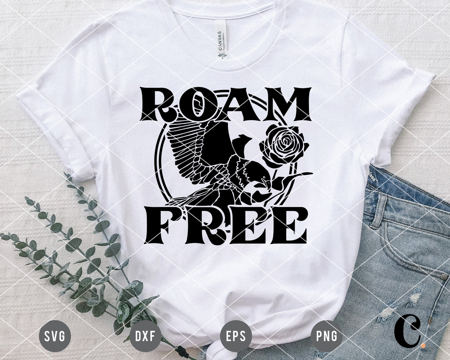 Roam Free Eagle SVG For Cricut, Cameo Silhouette – Caluya Design