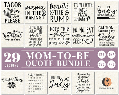 Mom-To-Be Prenatal Quote SVG Bundle
