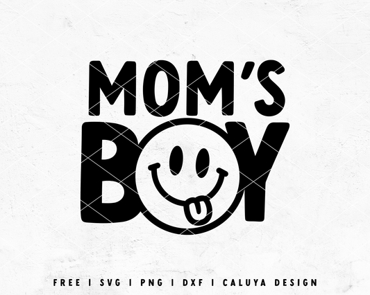 FREE Moms Boy SVG | Smiley Face SVG Cut File for Cricut, Cameo Silhouette | Free SVG Cut File