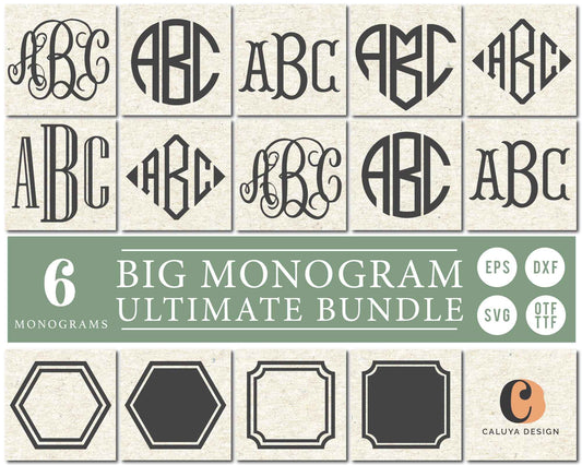 Circle Monogram SVG, Monogram Silhouette, Monogram Svg, Monogram Frames Svg,  Monogram Labels Svg, Round Shape Svg, Round Monogram Svg, Monogram Bundle  Stock Vector