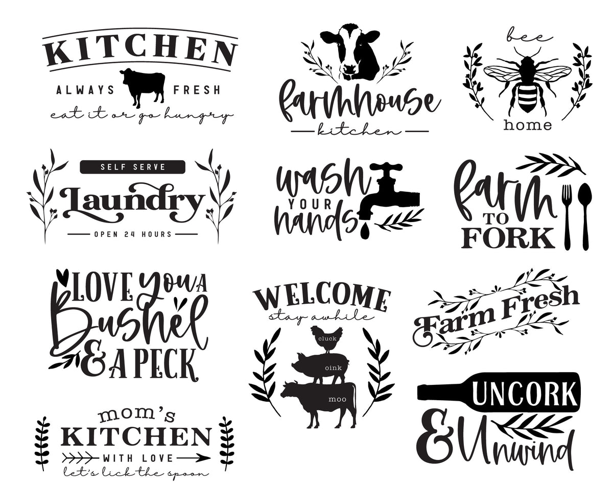 Farmhouse Sign Making SVG Bundle | 20 Pack – Caluya Design