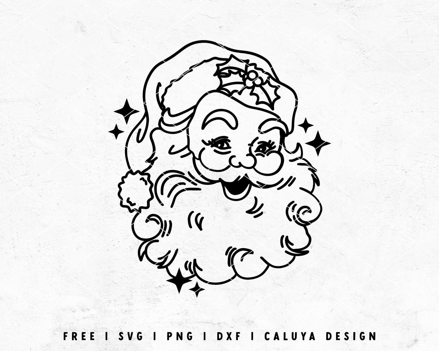 FREE Vintage Santa SVG | Simple Retro Santa SVG Cut File for Cricut, Cameo Silhouette | Free SVG Cut File