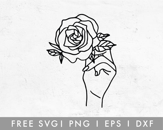 FREE Rose In Hand SVG