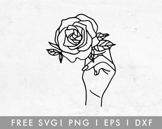 FREE Rose In Hand SVG For Cricut, Cameo Silhouette – Caluya Design