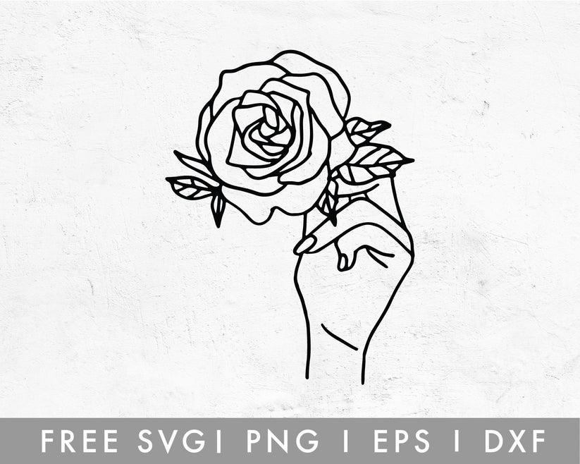 FREE Rose In Hand SVG For Cricut, Cameo Silhouette – Caluya Design