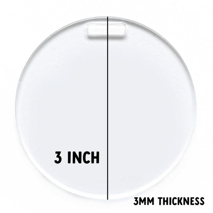 3 Inch Circle with Big Hole | Acrylic Blank | Craft Blank for Cricut Project