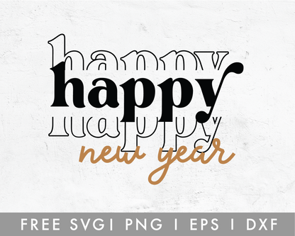FREE Stacking Happy New Year SVG