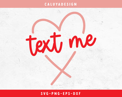 Text Me Heart SVG For Cut File for Cricut, Cameo Silhouette | Valentine's Day SVG