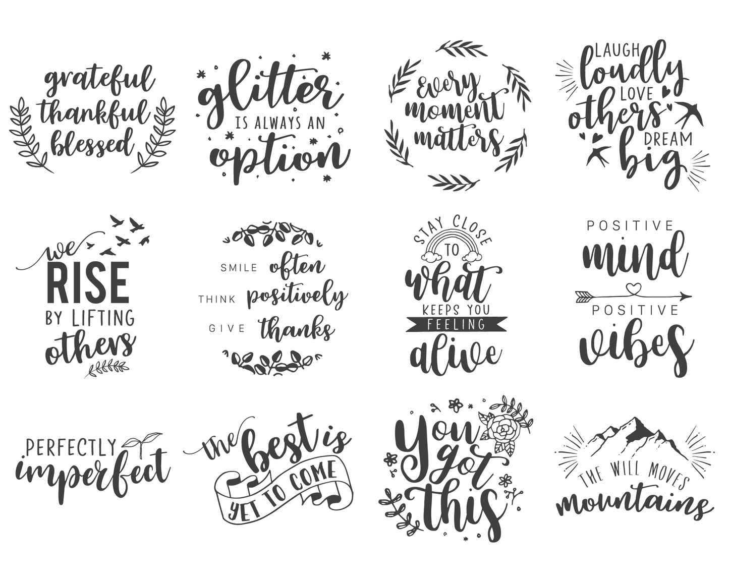 Inspirational Quote SVG Bundle | 25 Pack