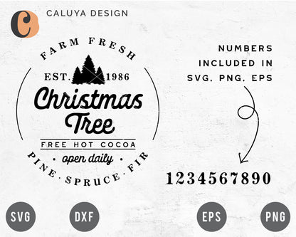Christmas Tree Farmhouse Sign SVG