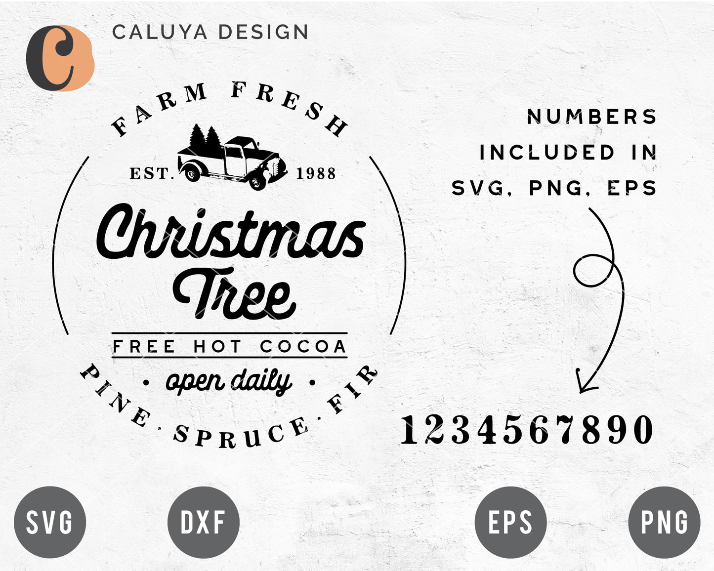 Vintage Christmas Tree Sign SVG