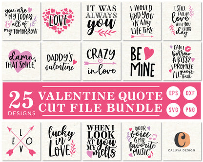 Valentine's Day Quote SVG Bundle | 25 Pack