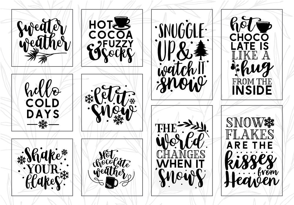 Cozy Winter Quotes SVG Bundle | 20 Pack
