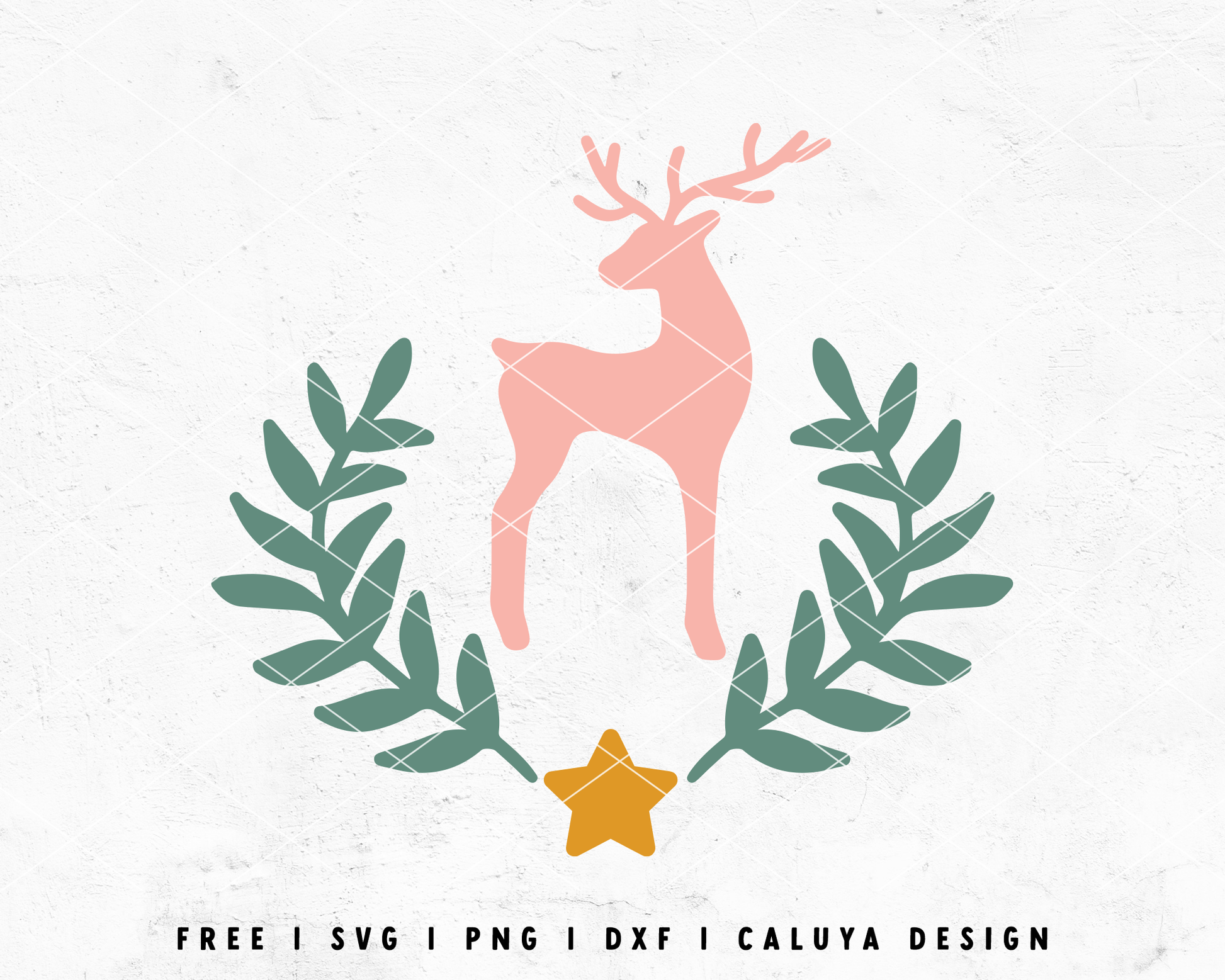 FREE Reindeer SVG | Christmas Wreath SVG Cut File for Cricut, Cameo Silhouette 